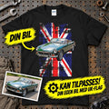 
Produktbillede af Personlig - Din bil og UK Flag - Med Din Bil MC Billede T-Shirt