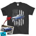 Personlig - Din bil og USA Flag - Med Din Bil MC Billede T-Shirt-Beklædning-Garage Culture-Garage Culture Shop- garage - man cave - merchandise