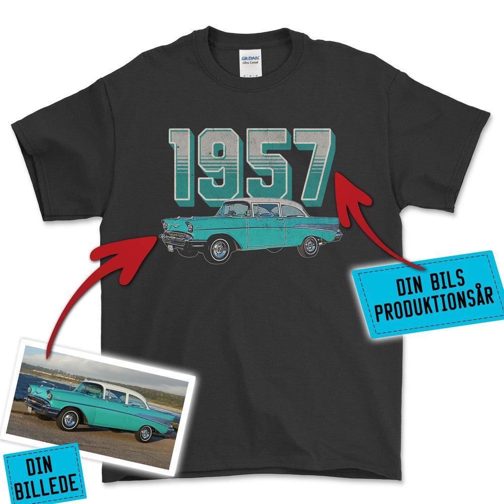 Personlig - Din bil og bil årgang - Med Din Bil MC Billede T-Shirt-Beklædning-Garage Culture-Garage Culture Shop- garage - man cave - merchandise