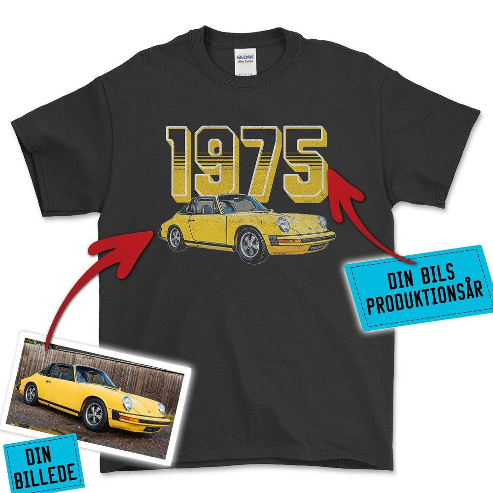 Personlig - Din bil og bil årgang - Med Din Bil MC Billede Unisex T-Shirt , Bomuld-Beklædning-Garage Culture-Garage Culture Shop- garage - man cave - merchandise