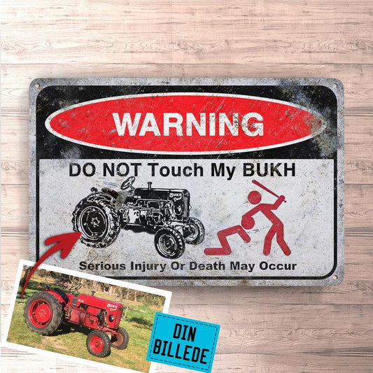 Personlig - Do Not Touch My Tractor - Din Traktor Billide Skilte, Musemåtte, Dørmåtte , Plakat-Skilte-Garage Culture-Garage Culture Shop- garage - man cave - merchandise