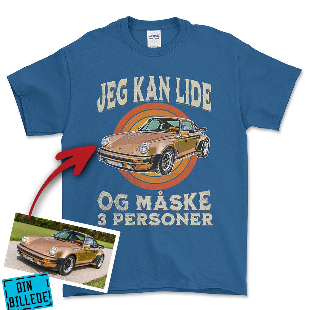 Personlig - Jeg Kan Lide Min Bil Og Måske 3 Personer - Med Din Bil MC Billede T-Shirt-Beklædning-Garage Culture-Blå Royal-S-Garage Culture Shop- garage - man cave - merchandise