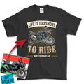 Personlig - Life Is Too Short To Ride Anything Else - Med Din MC Billede T-Shirt-Beklædning-Garage Culture-Sort-S-Garage Culture Shop- garage - man cave - merchandise