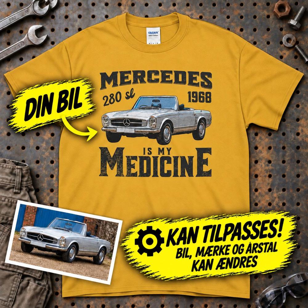 
Produktbillede af Personlig - My Car/MC Is My Medicine - Med Din Bil MC Billede T-Shirt