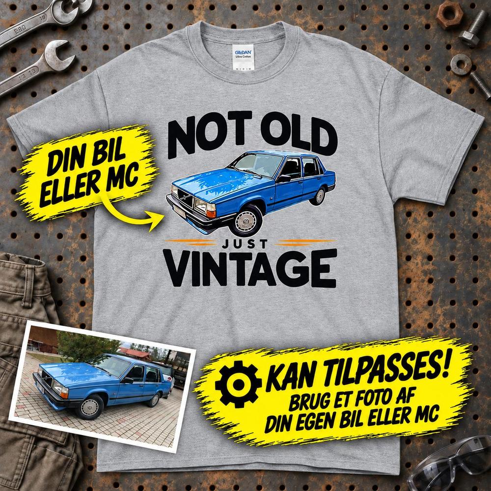 
Produktbillede af Personlig - Not Old Just Vintage - Med Din Bil MC Billede T-Shirt