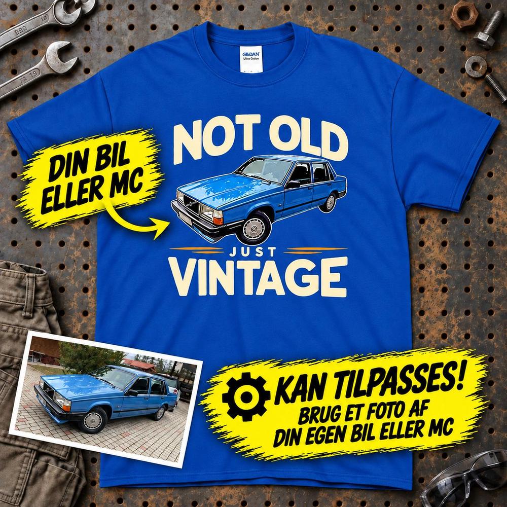 
Produktbillede af Personlig - Not Old Just Vintage - Med Din Bil MC Billede T-Shirt