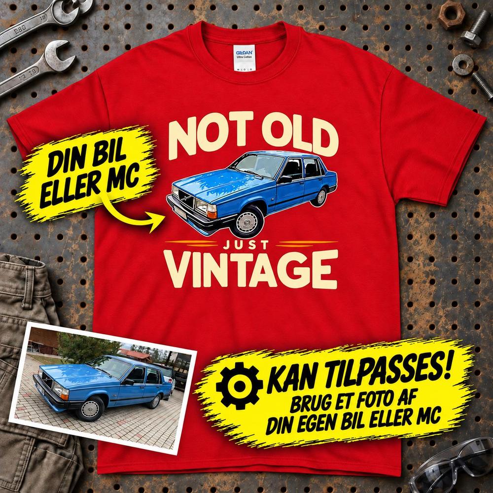 
Produktbillede af Personlig - Not Old Just Vintage - Med Din Bil MC Billede T-Shirt