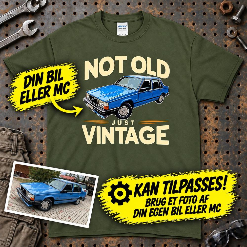 
Produktbillede af Personlig - Not Old Just Vintage - Med Din Bil MC Billede T-Shirt