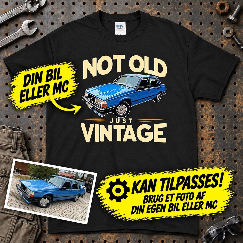 
Produktbillede af Personlig - Not Old Just Vintage - Med Din Bil MC Billede T-Shirt