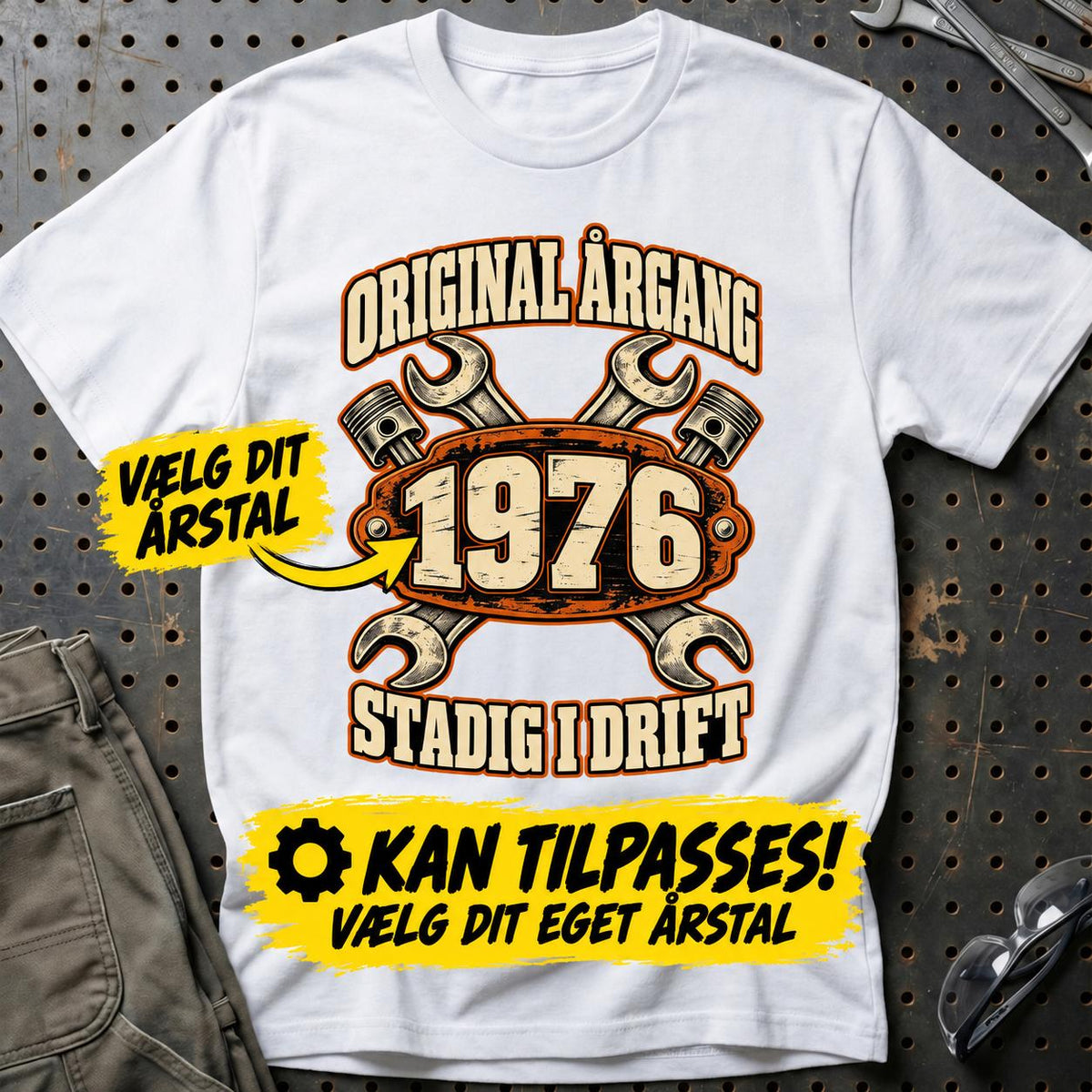 
Produktbillede af Personlig – Original årgang stadig i drift – T-Shirt med dit årstal