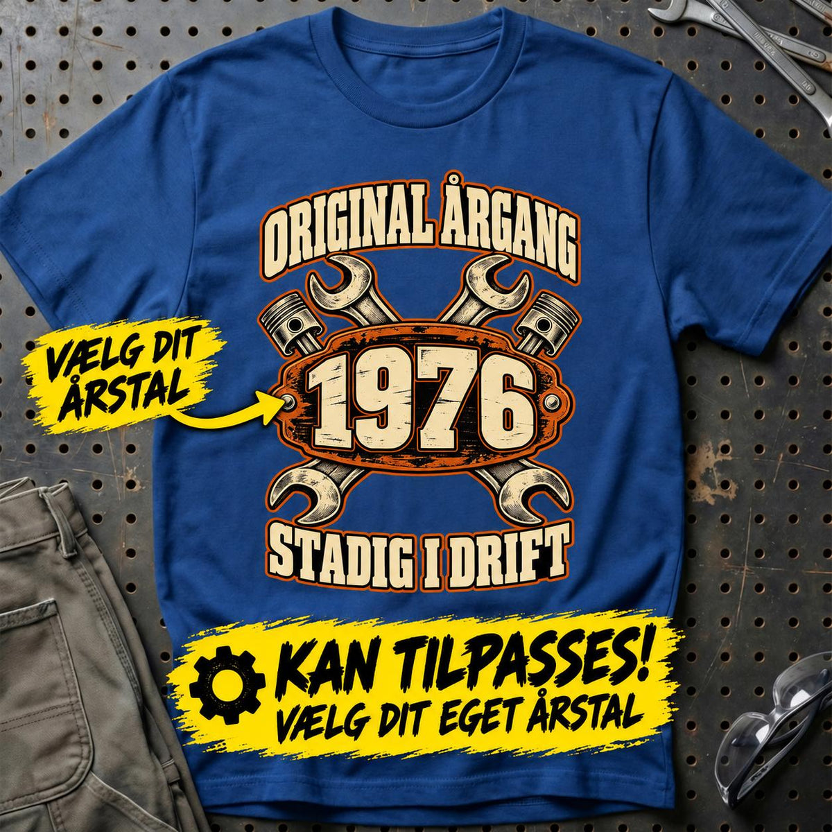
Produktbillede af Personlig – Original årgang stadig i drift – T-Shirt med dit årstal