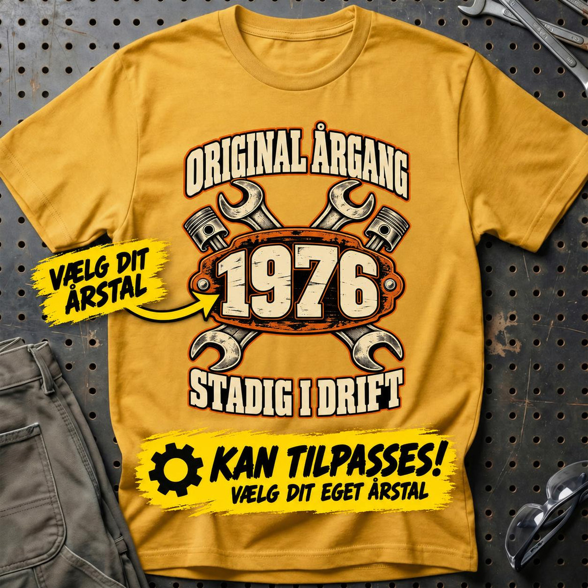 
Produktbillede af Personlig – Original årgang stadig i drift – T-Shirt med dit årstal