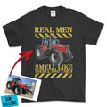 Personlig - Real Men Smell Like Diesel And Farm - Dit traktor billede T-Shirt-Beklædning-Garage Culture-Sort-S-Garage Culture Shop- garage - man cave - merchandise