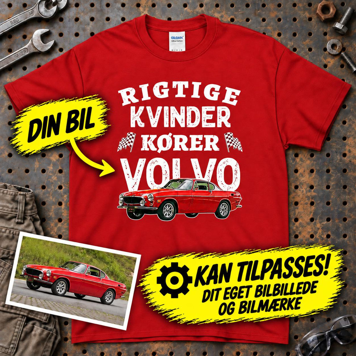 
Produktbillede af Personlig - Rigtige Kvinder Kører - Med Din Bil MC Billede T-Shirt