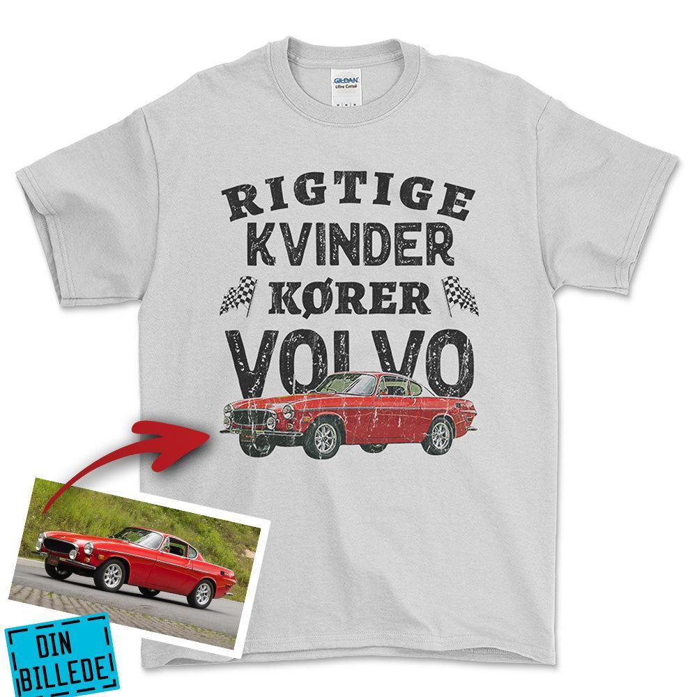 Personlig - Rigtige Kvinder Kører - Med Din Bil MC Billede Unisex T-Shirt , Bomuld-Beklædning-Garage Culture-Hvid-S-Forside-Garage Culture Shop- garage - man cave - merchandise