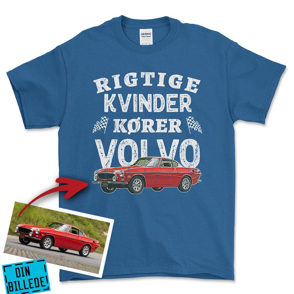 Personlig - Rigtige Kvinder Kører - Med Din Bil MC Billede Unisex T-Shirt , Bomuld-Beklædning-Garage Culture-Blå Royal-S-Forside-Garage Culture Shop- garage - man cave - merchandise