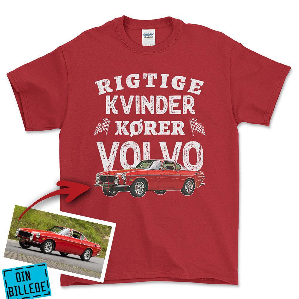 Personlig - Rigtige Kvinder Kører - Med Din Bil MC Billede Unisex T-Shirt , Bomuld-Beklædning-Garage Culture-Rød-S-Forside-Garage Culture Shop- garage - man cave - merchandise