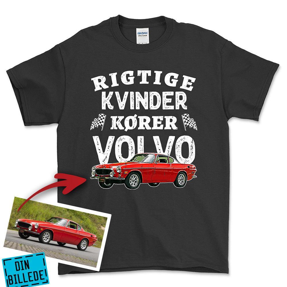 Personlig - Rigtige Kvinder Kører - Med Din Bil MC Billede Unisex T-Shirt , Bomuld-Beklædning-Garage Culture-Sort-S-Forside-Garage Culture Shop- garage - man cave - merchandise