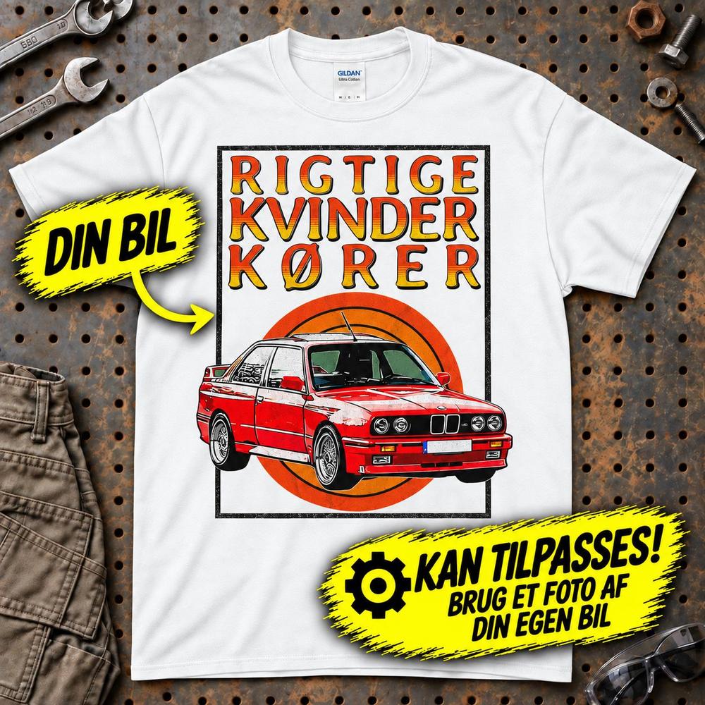 
Produktbillede af Personlig - Rigtige Kvinder Kører - Med Din Bil MC Billede T-Shirt