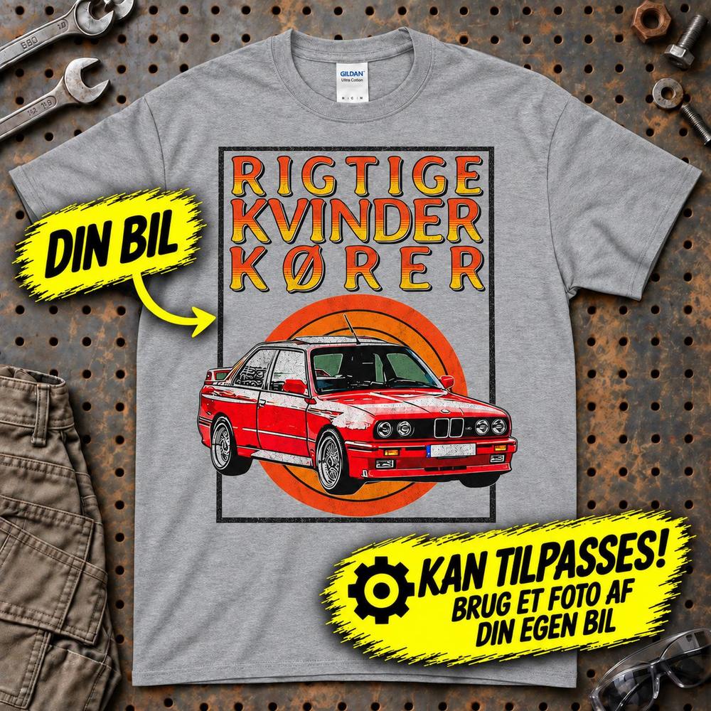 
Produktbillede af Personlig - Rigtige Kvinder Kører - Med Din Bil MC Billede T-Shirt