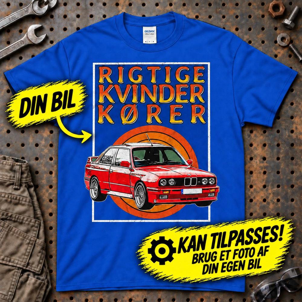 
Produktbillede af Personlig - Rigtige Kvinder Kører - Med Din Bil MC Billede T-Shirt