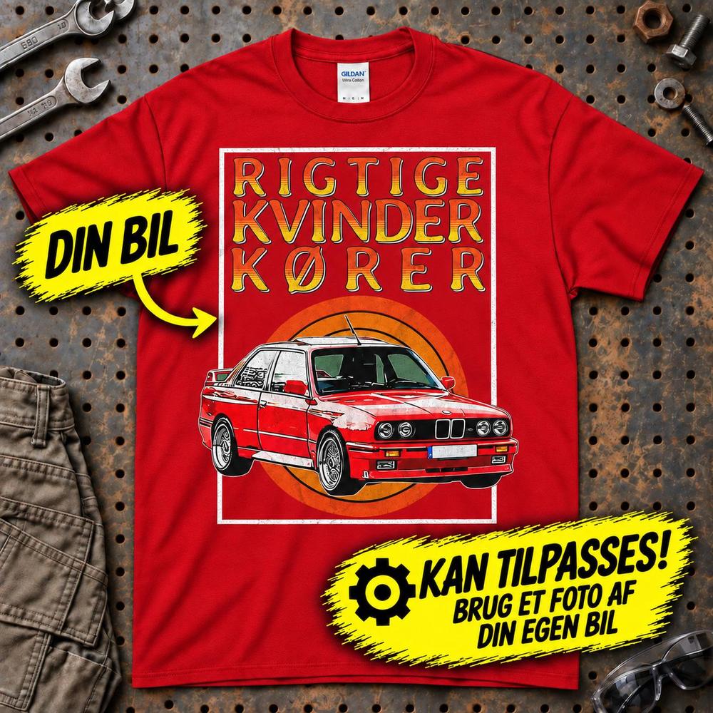 
Produktbillede af Personlig - Rigtige Kvinder Kører - Med Din Bil MC Billede T-Shirt