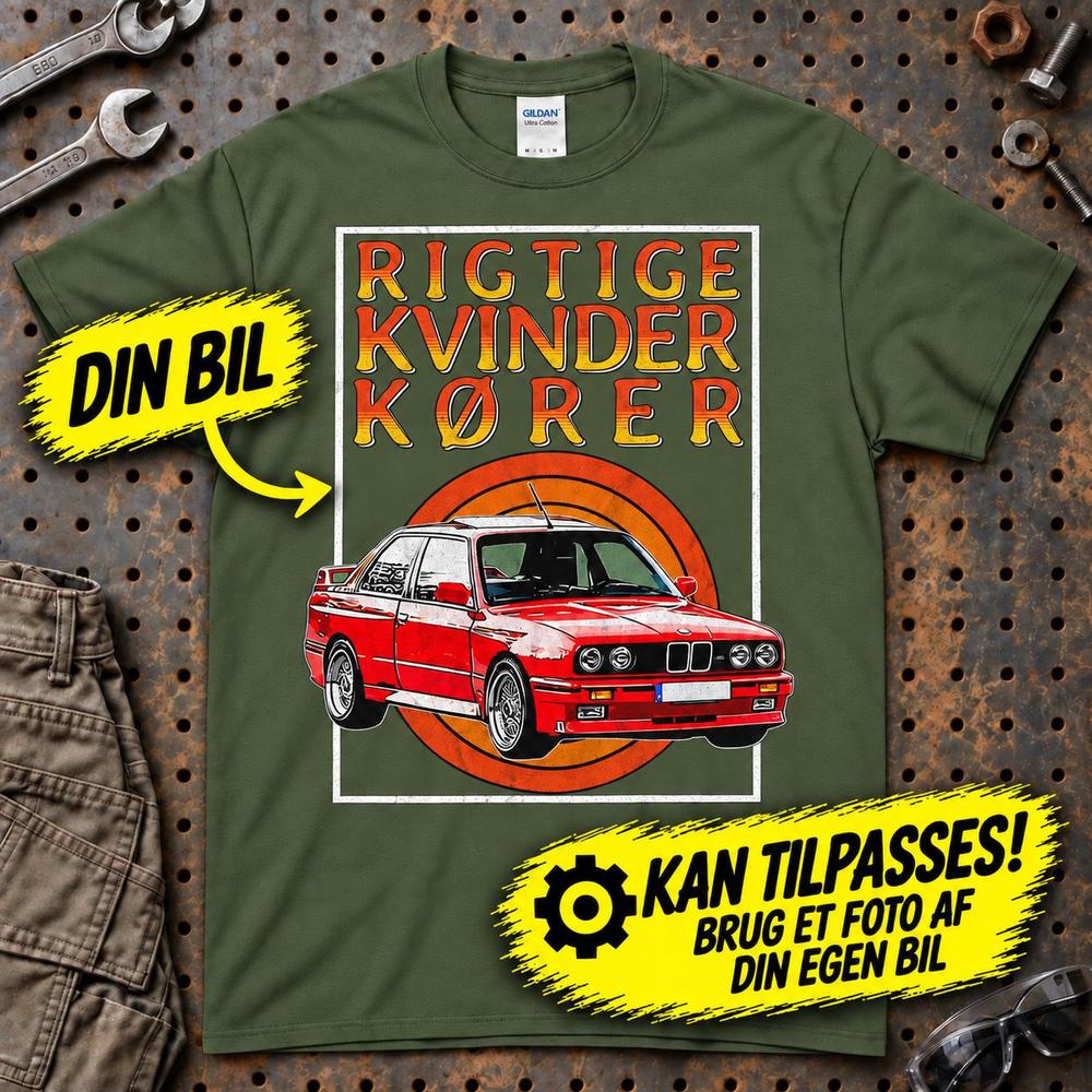 
Produktbillede af Personlig - Rigtige Kvinder Kører - Med Din Bil MC Billede T-Shirt