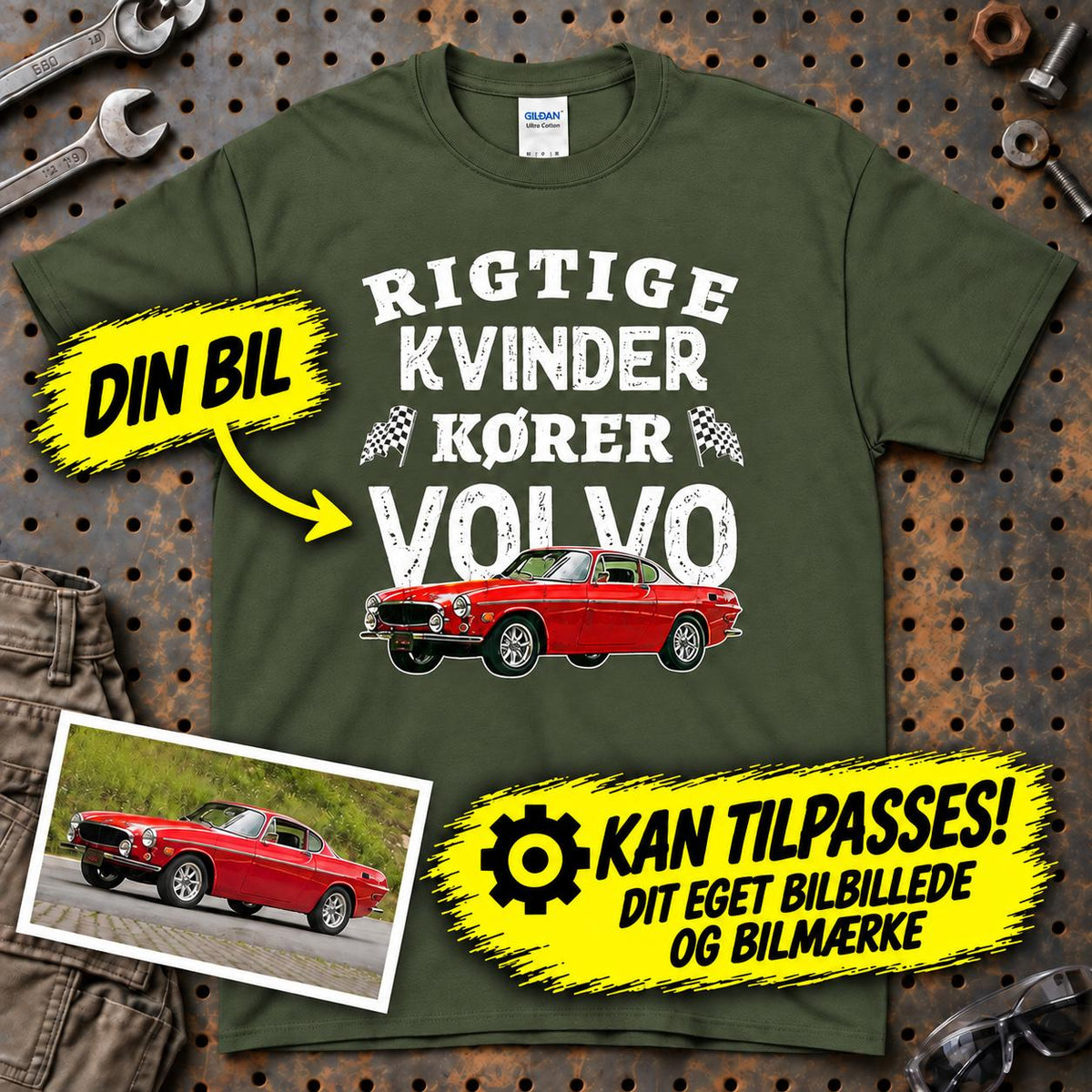 
Produktbillede af Personlig - Rigtige Kvinder Kører - Med Din Bil MC Billede T-Shirt