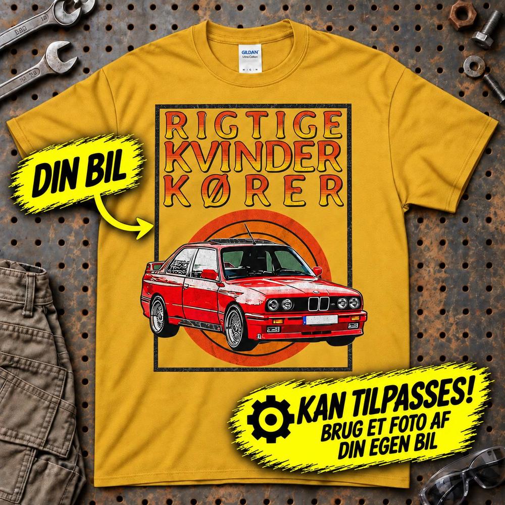 
Produktbillede af Personlig - Rigtige Kvinder Kører - Med Din Bil MC Billede T-Shirt