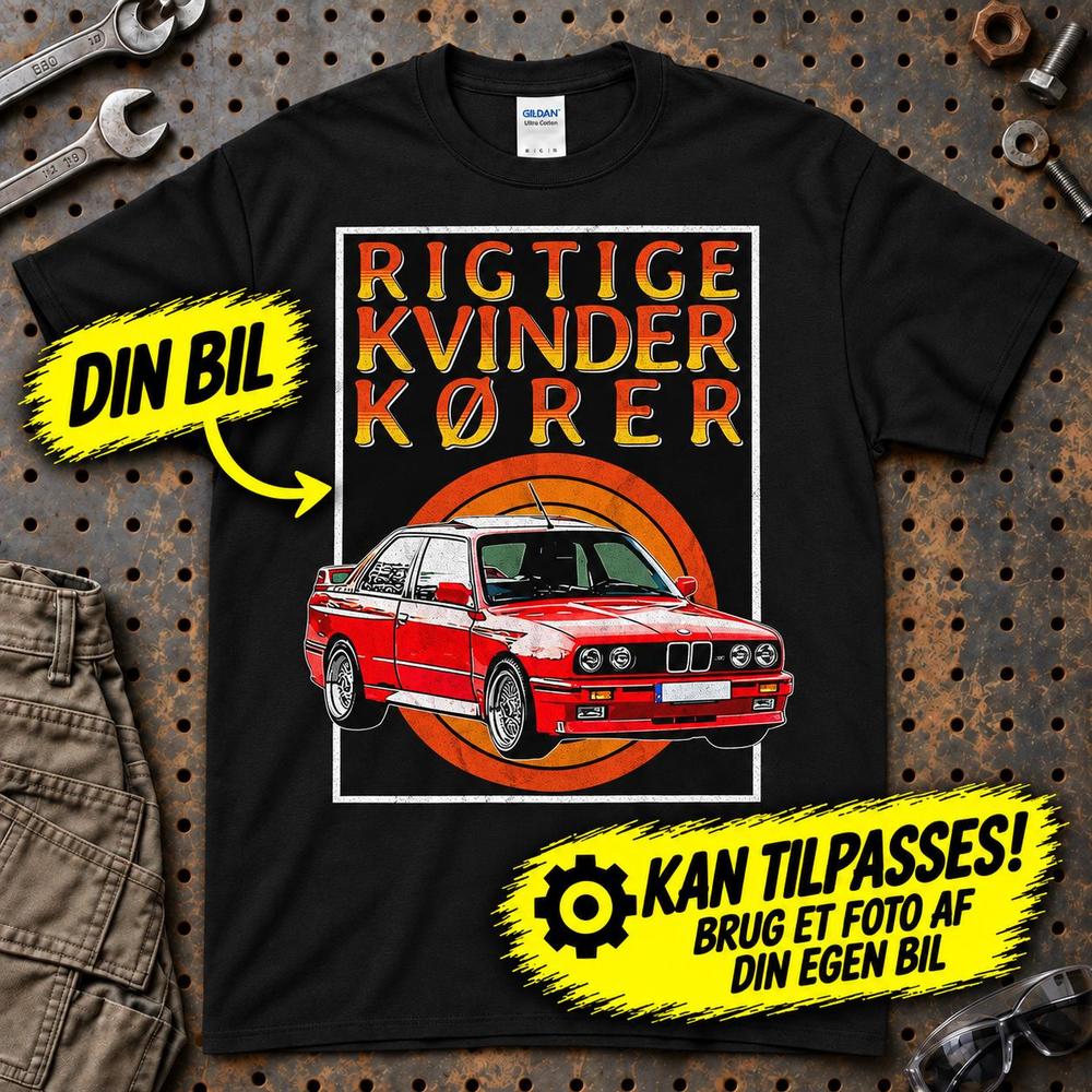 
Produktbillede af Personlig - Rigtige Kvinder Kører - Med Din Bil MC Billede T-Shirt