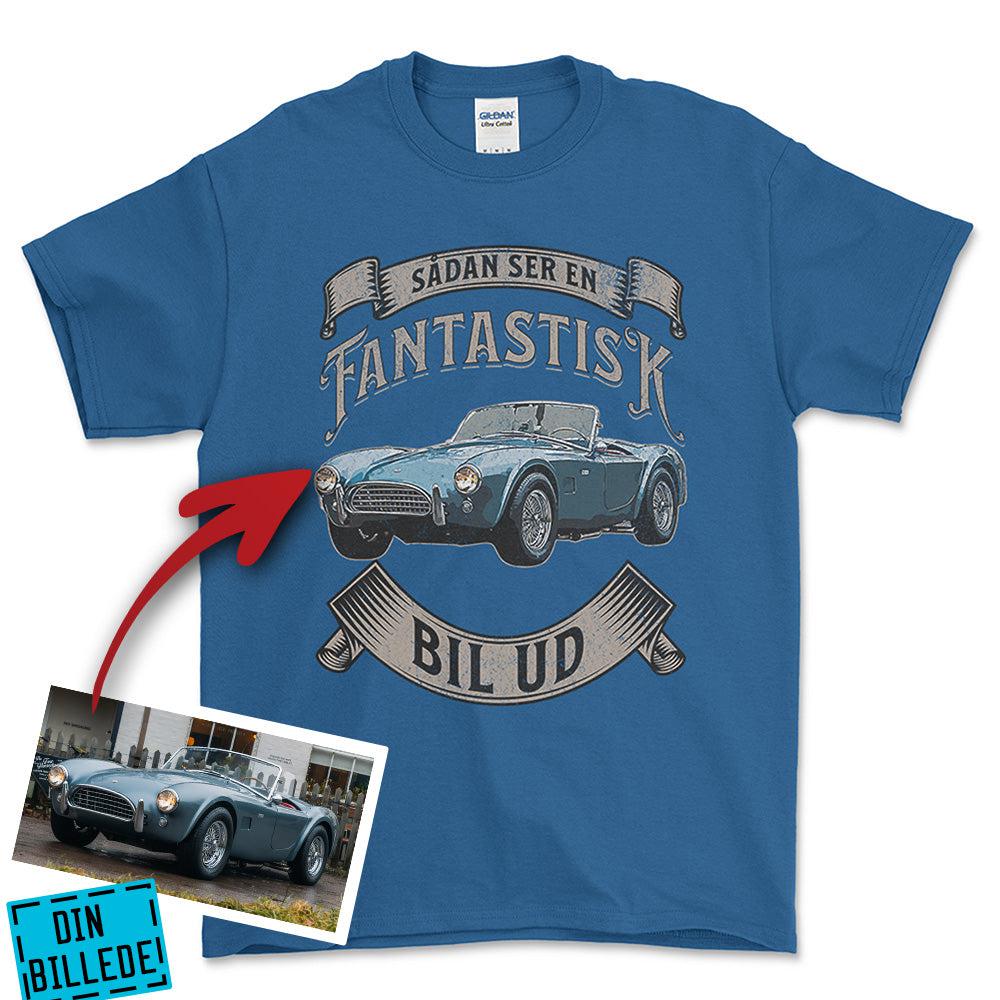 Personlig - Sådan Ser en Fantastisk Bil Ud - Med Din Bil MC Billede Unisex T-Shirt , Bomuld-Beklædning-Garage Culture-Blå Royal-S-Garage Culture Shop- garage - man cave - merchandise