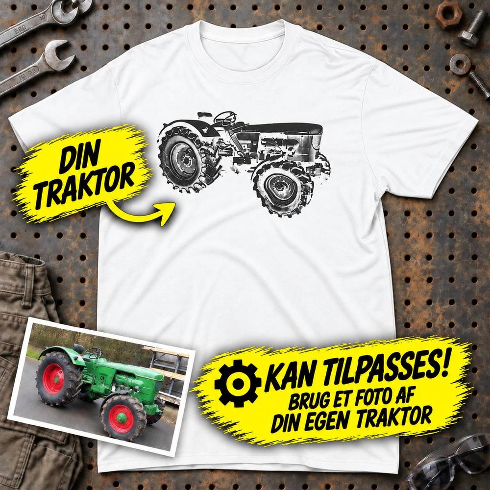 
Produktbillede af Personlig Til Dig T-Shirt - Din Traktor Billede T-Shirt