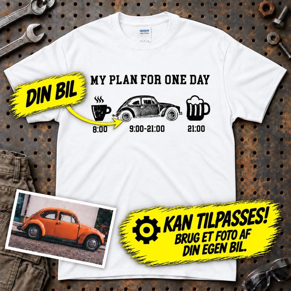 
Produktbillede af Personlig Til Dig T-Shirt - My Plan For One Day T-Shirt