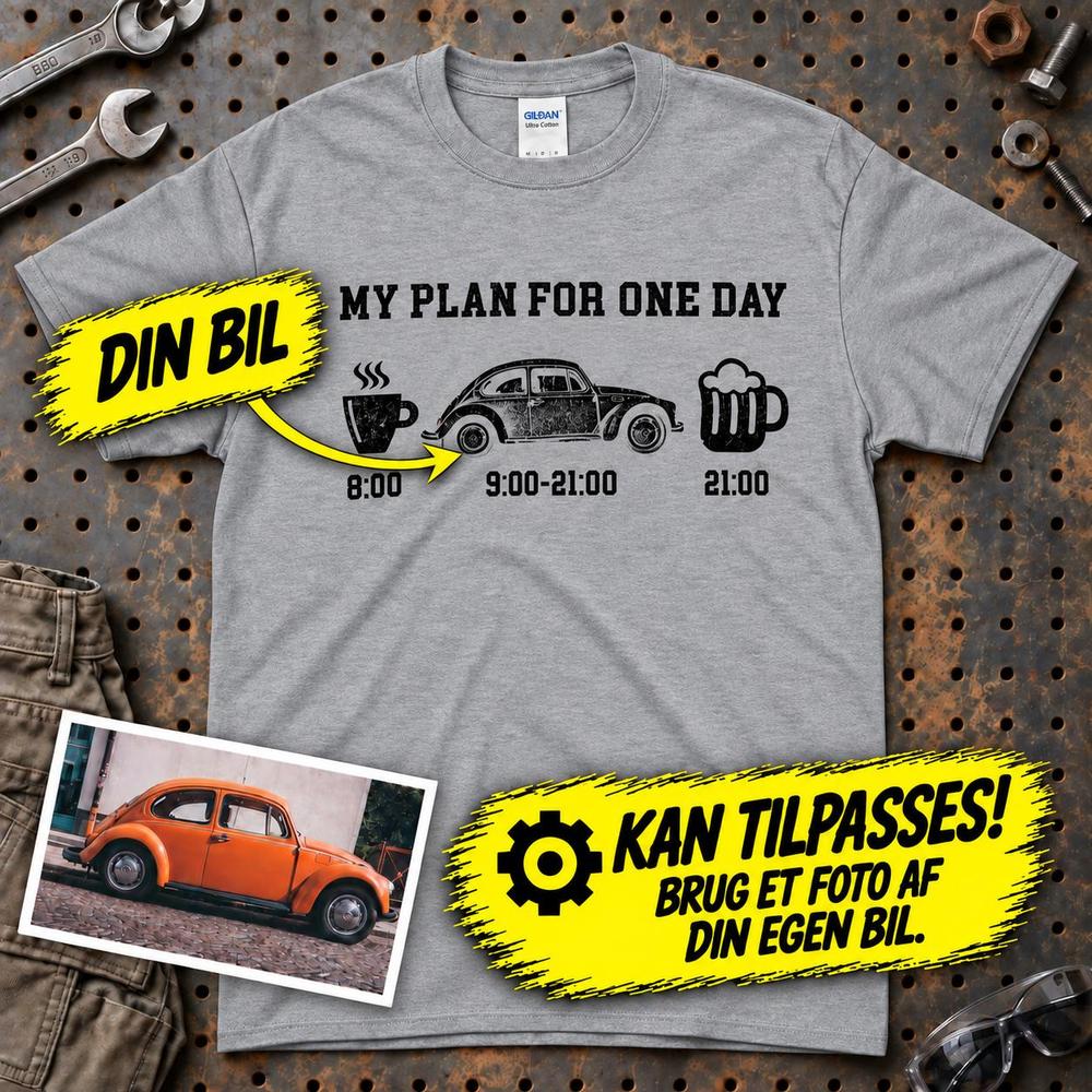 
Produktbillede af Personlig Til Dig T-Shirt - My Plan For One Day T-Shirt