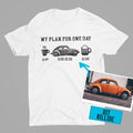 Personlig Til Dig T-Shirt - My Plan For One Day T-Shirt-Beklædning-Garage Culture-Garage Culture Shop- garage - man cave - merchandise