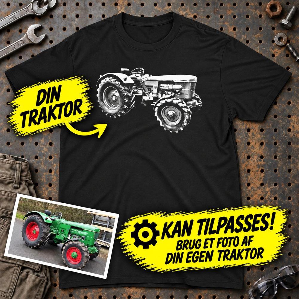 
Produktbillede af Personlig Til Dig T-Shirt - Din Traktor Billede T-Shirt
