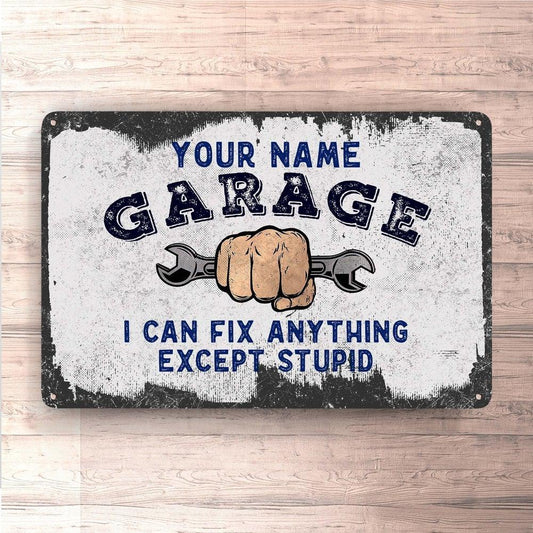 Personlig Til Dig - Your Name Garage - Skilte, Musemåtte, Dørmåtte-Skilte-Garage-Garage Culture Shop- garage - man cave - merchandise