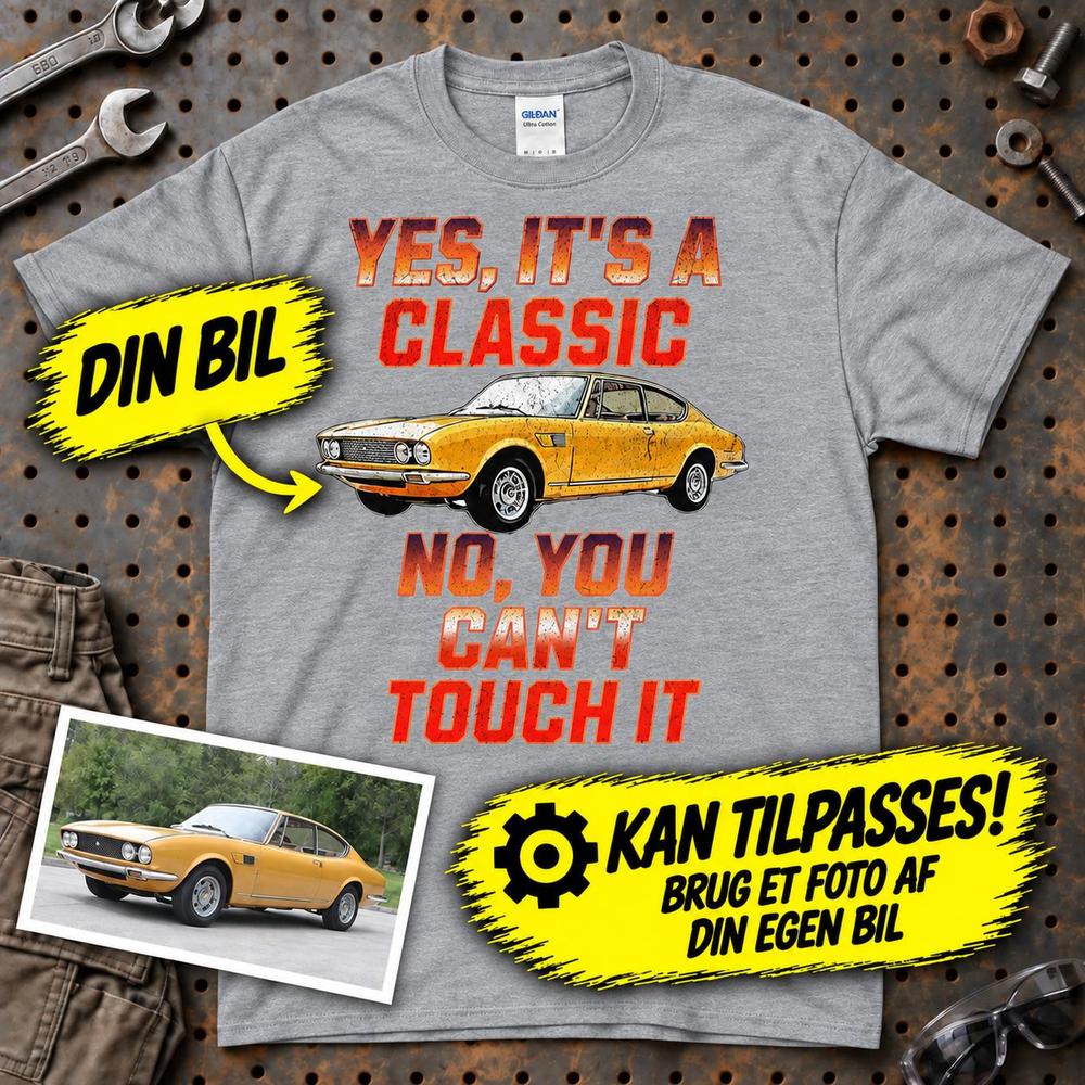 
Produktbillede af Personlig - Yes, It's A Classic No, You Can't Touch It - Med Din Bil MC Billede T-Shirt