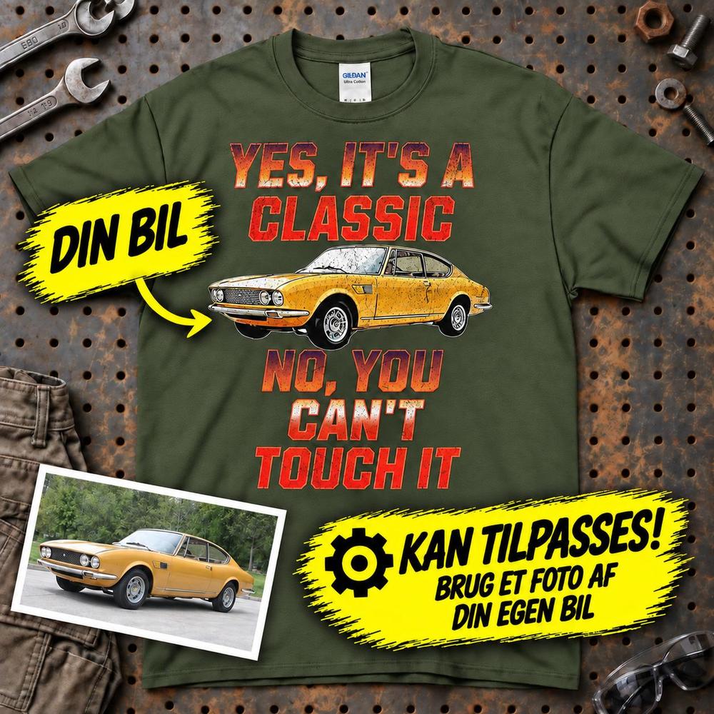 
Produktbillede af Personlig - Yes, It's A Classic No, You Can't Touch It - Med Din Bil MC Billede T-Shirt