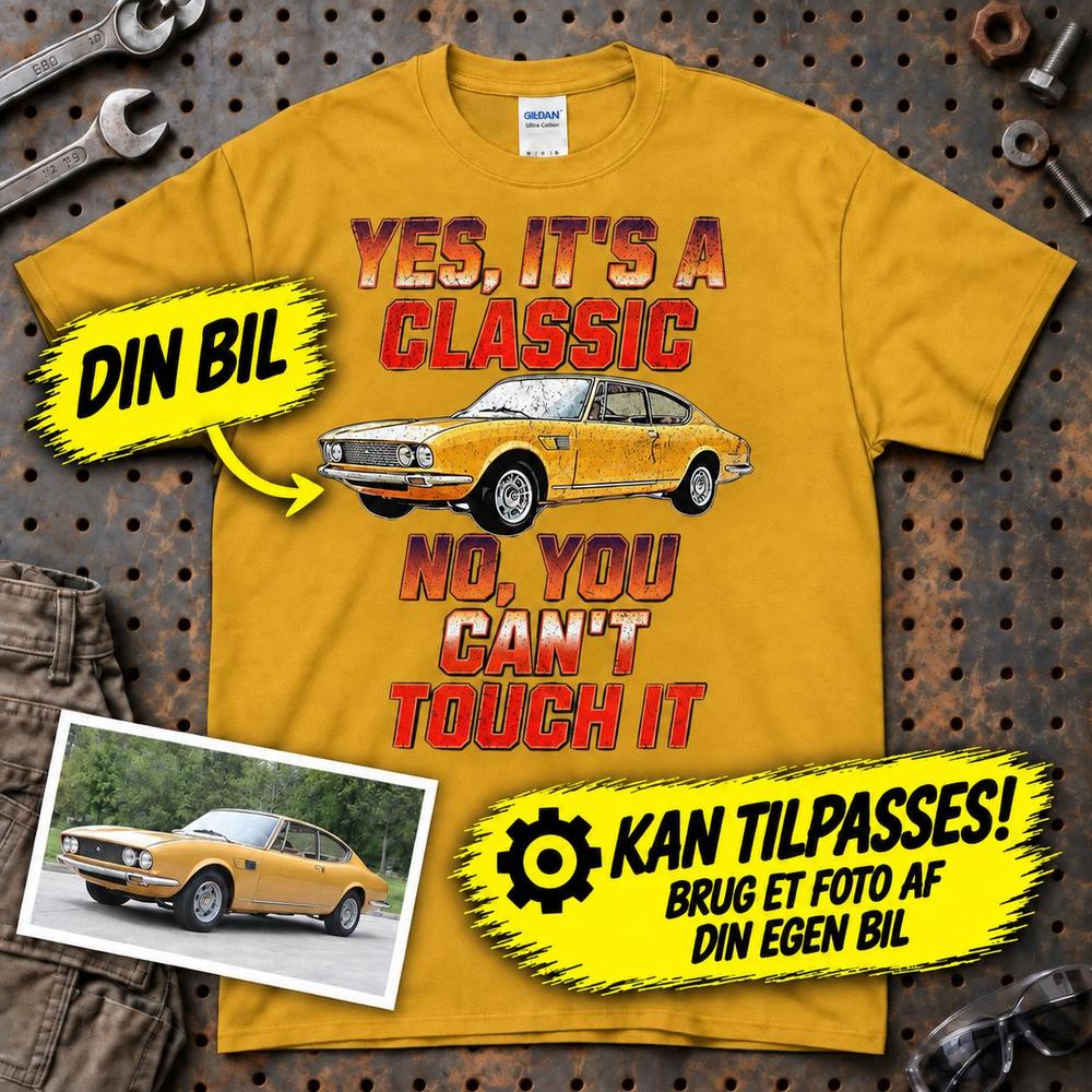 
Produktbillede af Personlig - Yes, It's A Classic No, You Can't Touch It - Med Din Bil MC Billede T-Shirt
