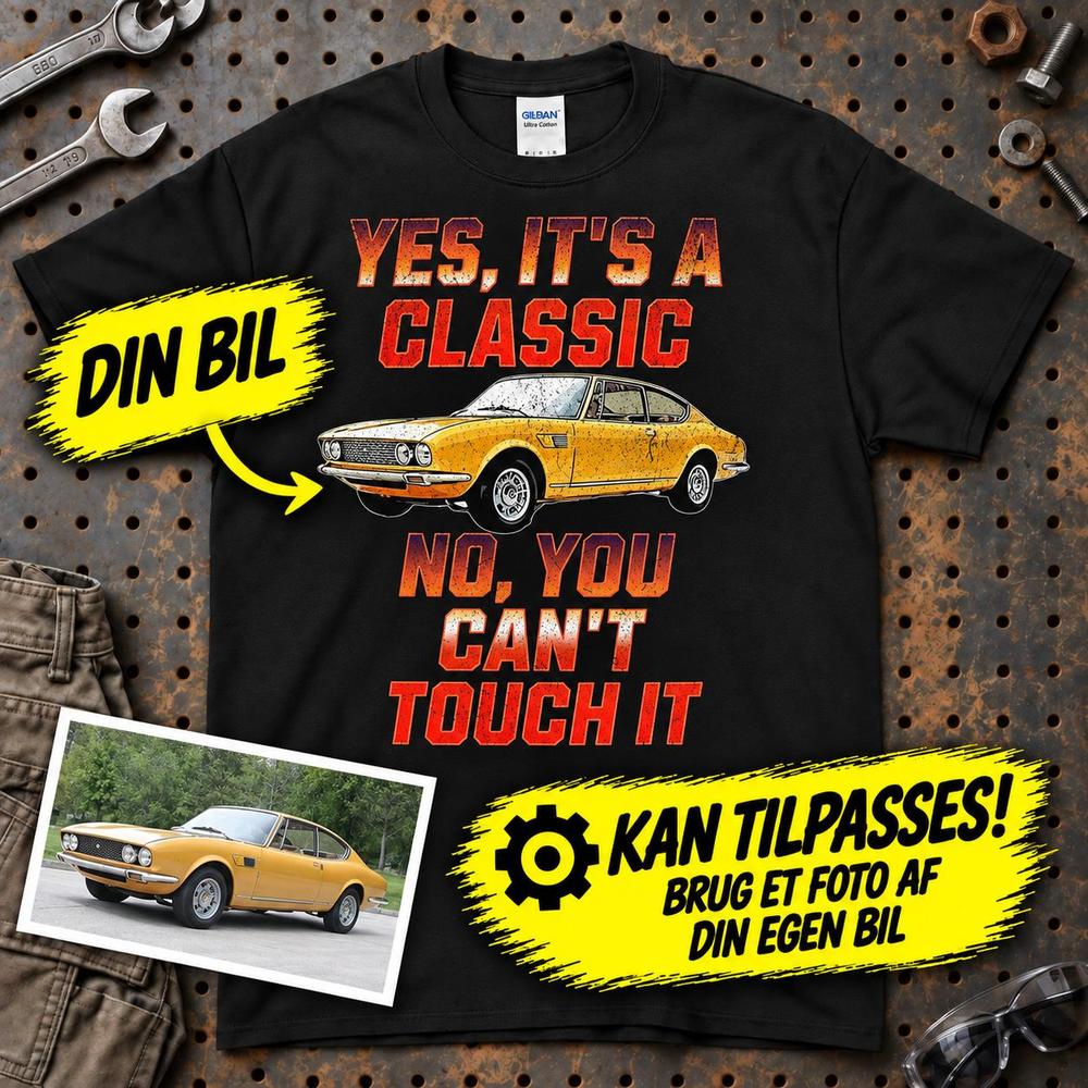 
Produktbillede af Personlig - Yes, It's A Classic No, You Can't Touch It - Med Din Bil MC Billede T-Shirt