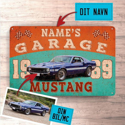 Personlig - Your Name's Garage - Din Bil/Mc Garage Skilte, Musemåtte, Dørmåtte-Skilte-Garage Culture-Garage Culture Shop- garage - man cave - merchandise