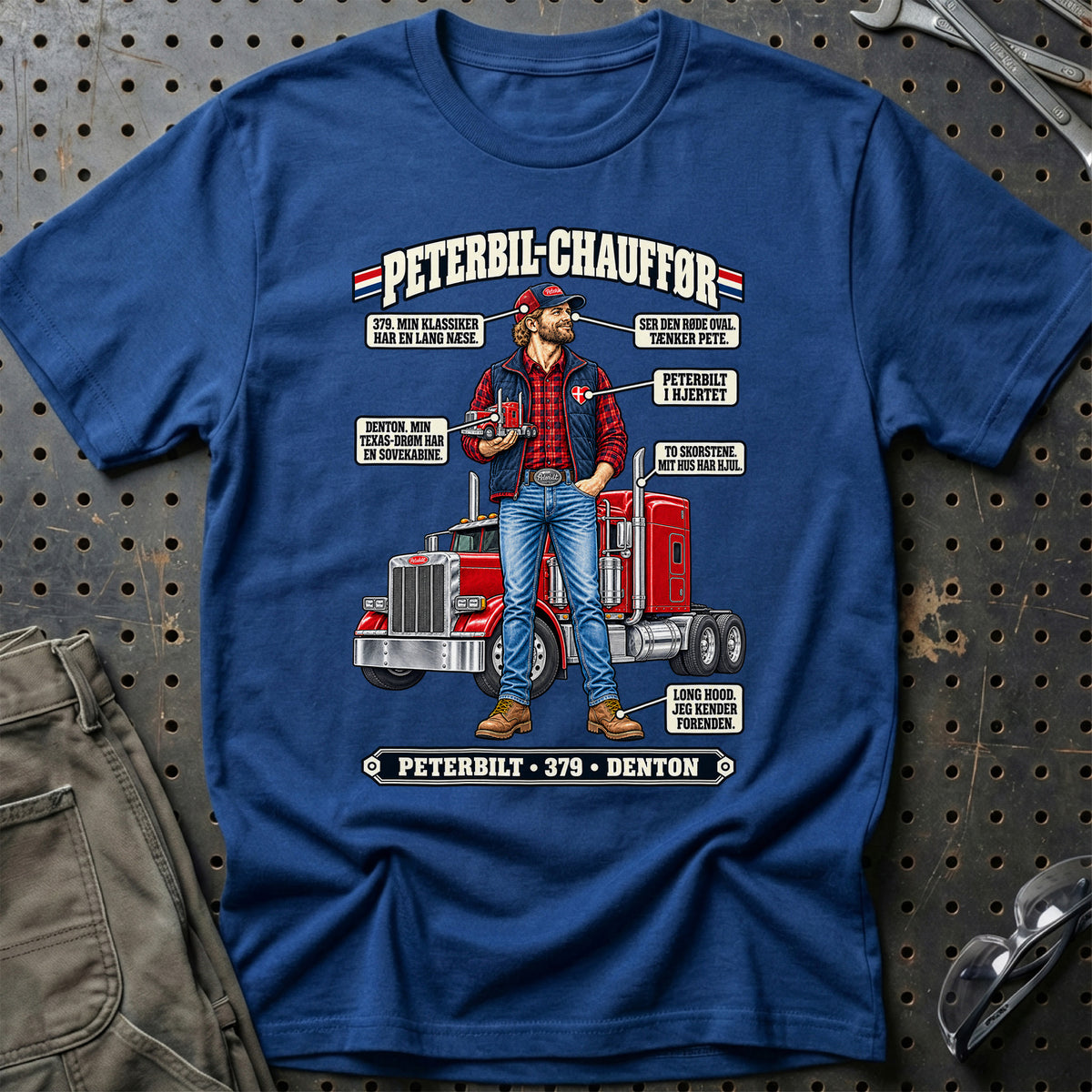 
Peterbilt-Chauffør T-Shirt – Blå Royal