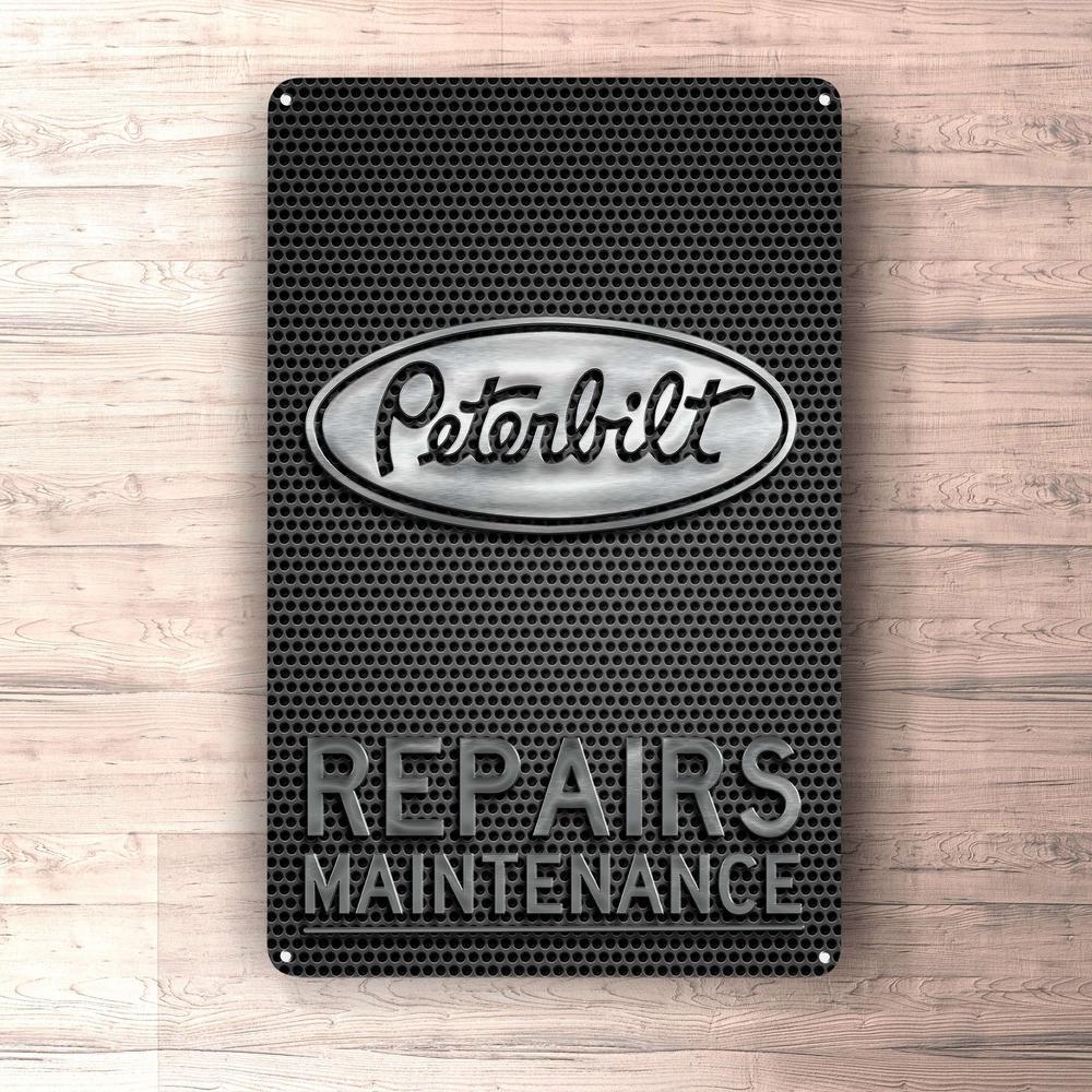 Peterbilt Repairs Maintenance Skilte, Musemåtte, Dørmåtte , Plakat-Skilte-Peterbilt-Garage Culture Shop- garage - man cave - merchandise
