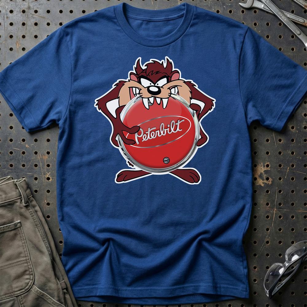 Peterbilt TAZ T-Shirt-Beklædning-Peterbilt-Blå Royal-S-Garage Culture Shop- garage - man cave - merchandise