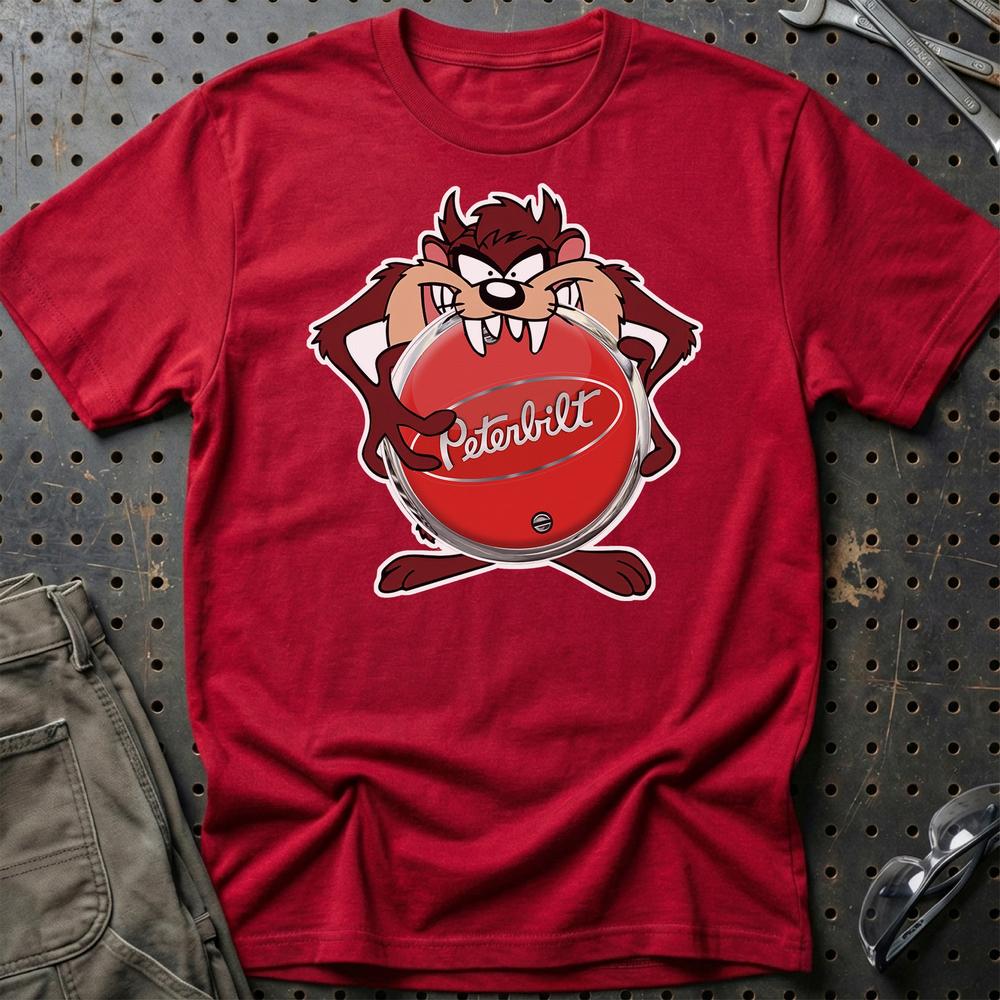 Peterbilt TAZ T-Shirt-Beklædning-Peterbilt-Rød-S-Garage Culture Shop- garage - man cave - merchandise