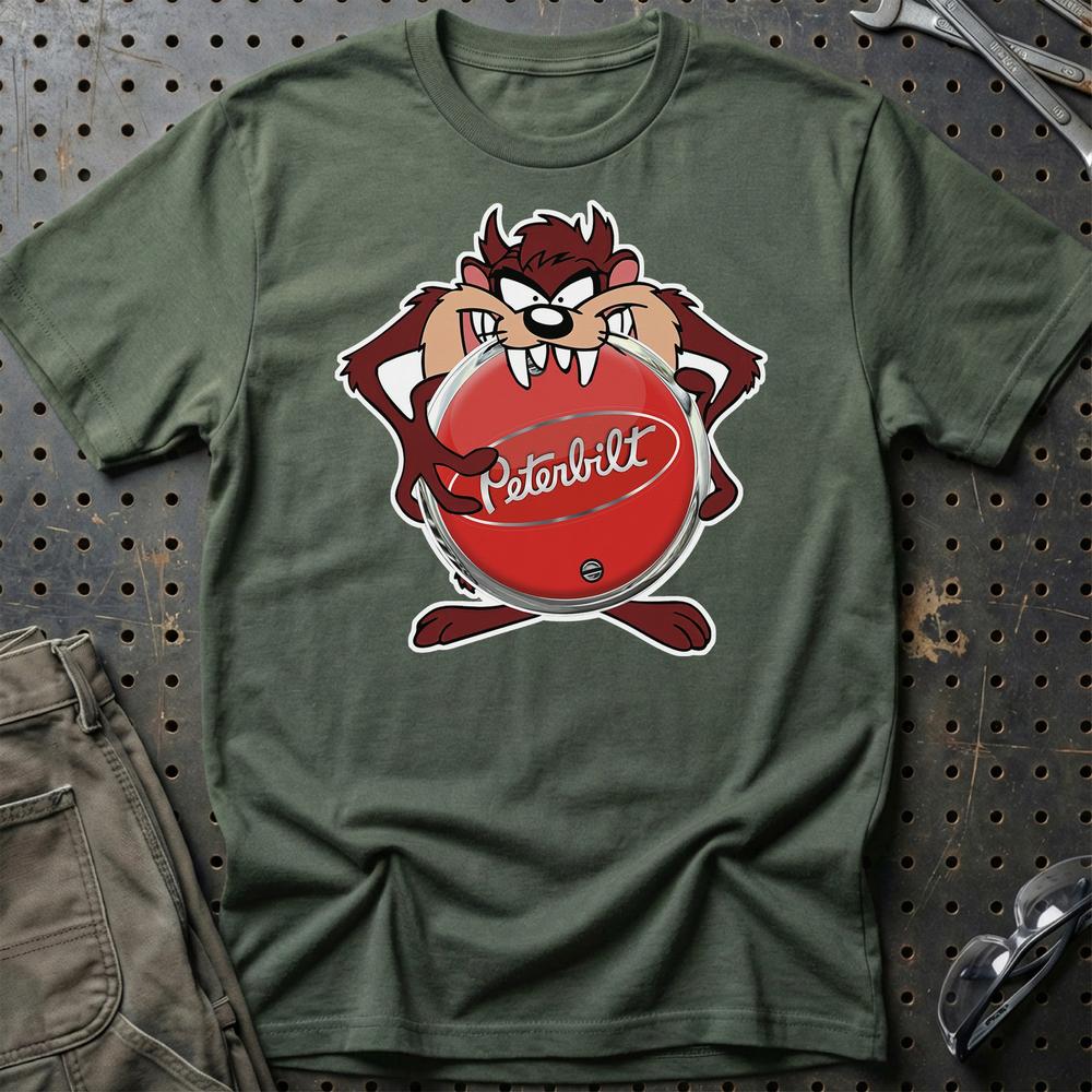 Peterbilt TAZ T-Shirt-Beklædning-Peterbilt-Grøn Militær-S-Garage Culture Shop- garage - man cave - merchandise