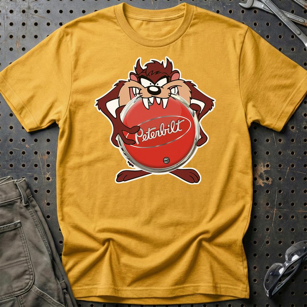 Peterbilt TAZ T-Shirt-Beklædning-Peterbilt-Guld-S-Garage Culture Shop- garage - man cave - merchandise