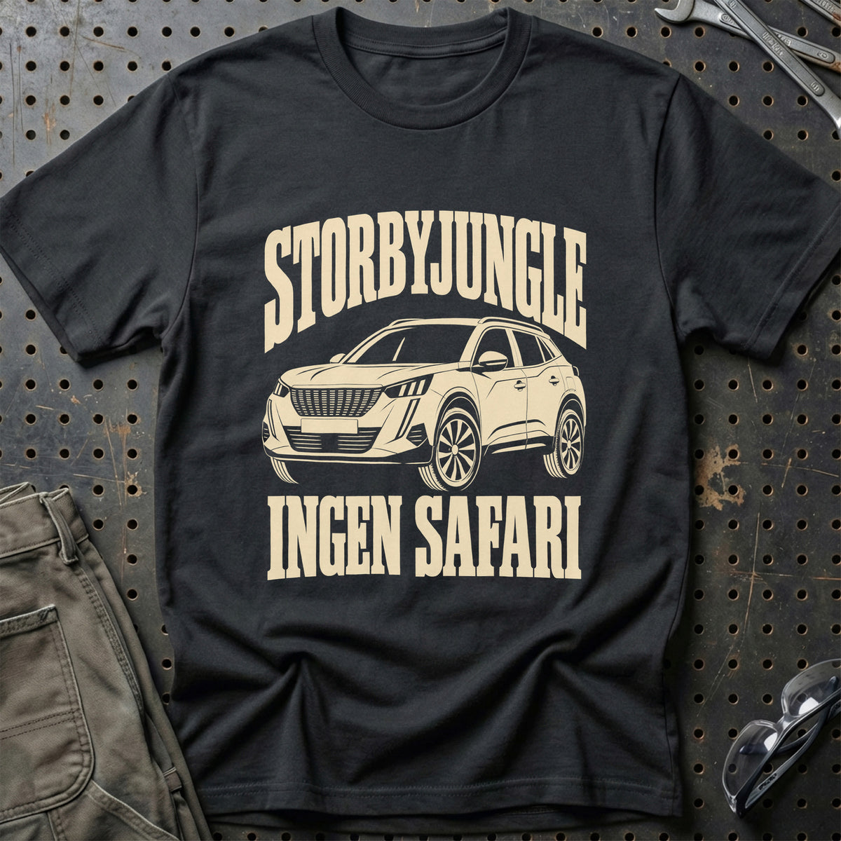 
Peugeot 2008 II – Storbyjungle ingen safari – Unisex T-Shirt – Sort