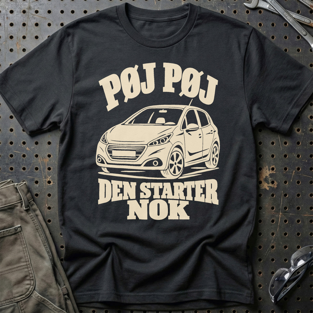 
Peugeot 208 I – Pøj pøj den starter nok – Unisex T-Shirt – Sort